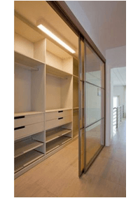Линейная гардеробная комната с дверями купе Люберцы