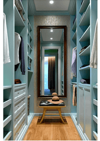 Параллельная гардеробная комната с большим зеркалом Люберцы